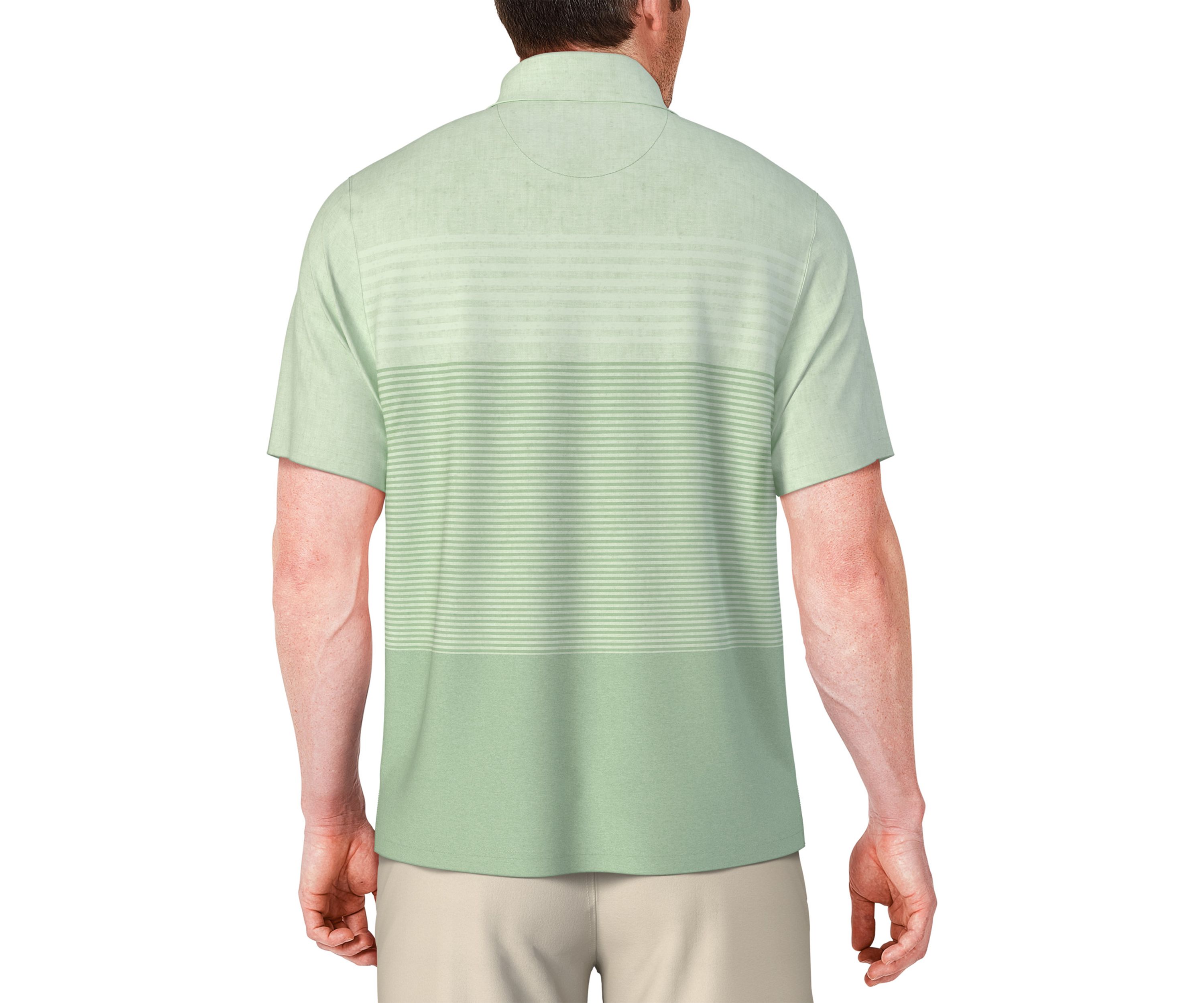 Mens Distressed Stripe Print Short Sleeve Golf Polo Shirt