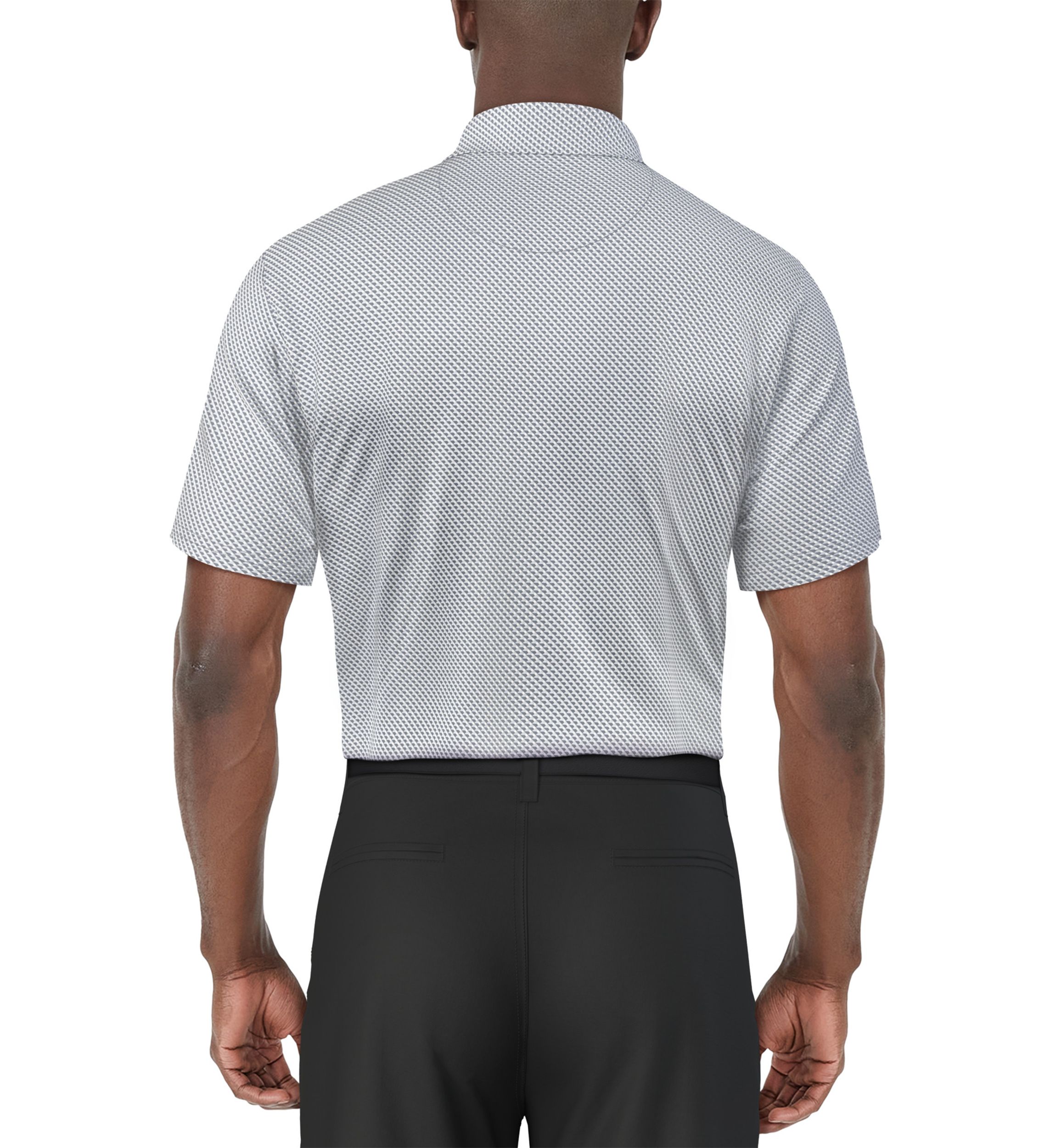 Mens Short Sleeve Geo Printed Golf Polo Shirt 
