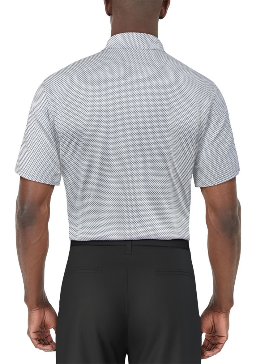 Mens Short Sleeve Geo Printed Golf Polo Shirt 