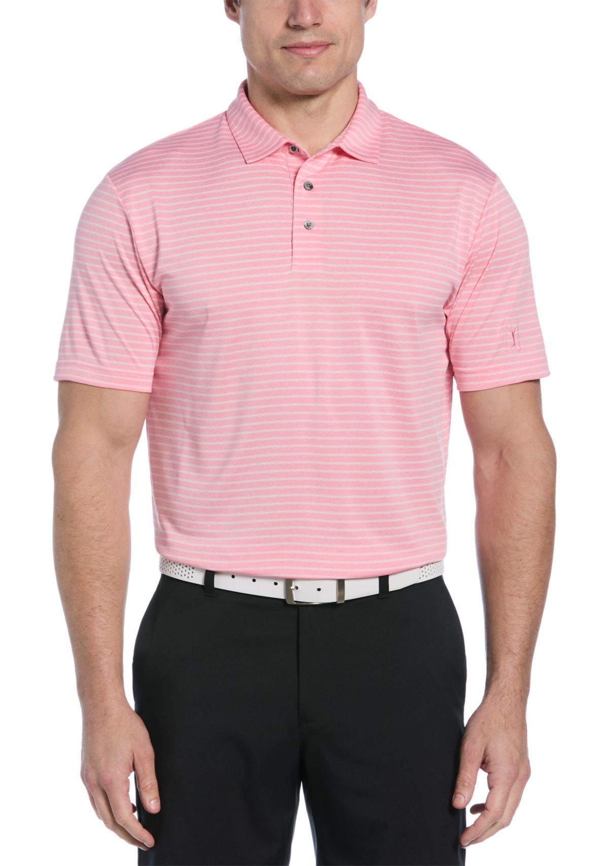 Mens Heather Feeder Stripe Polo Shirt 