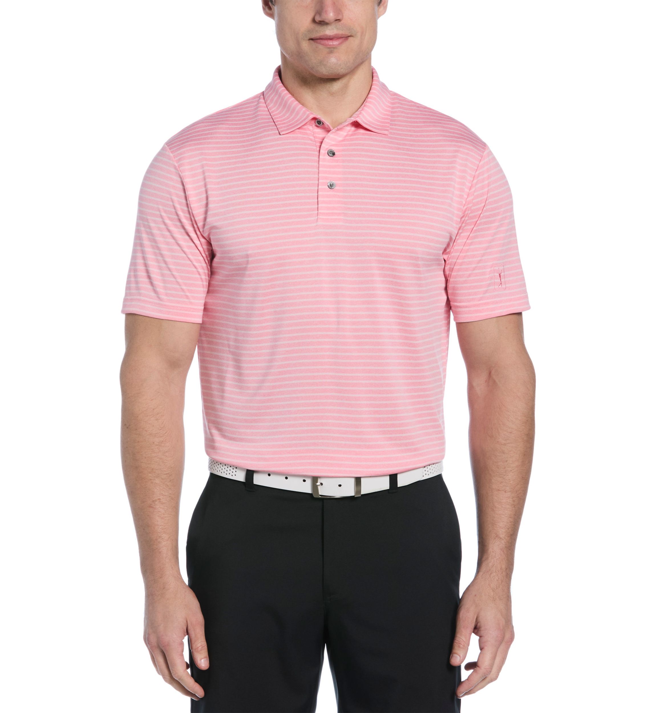 Mens Heather Feeder Stripe Polo Shirt 