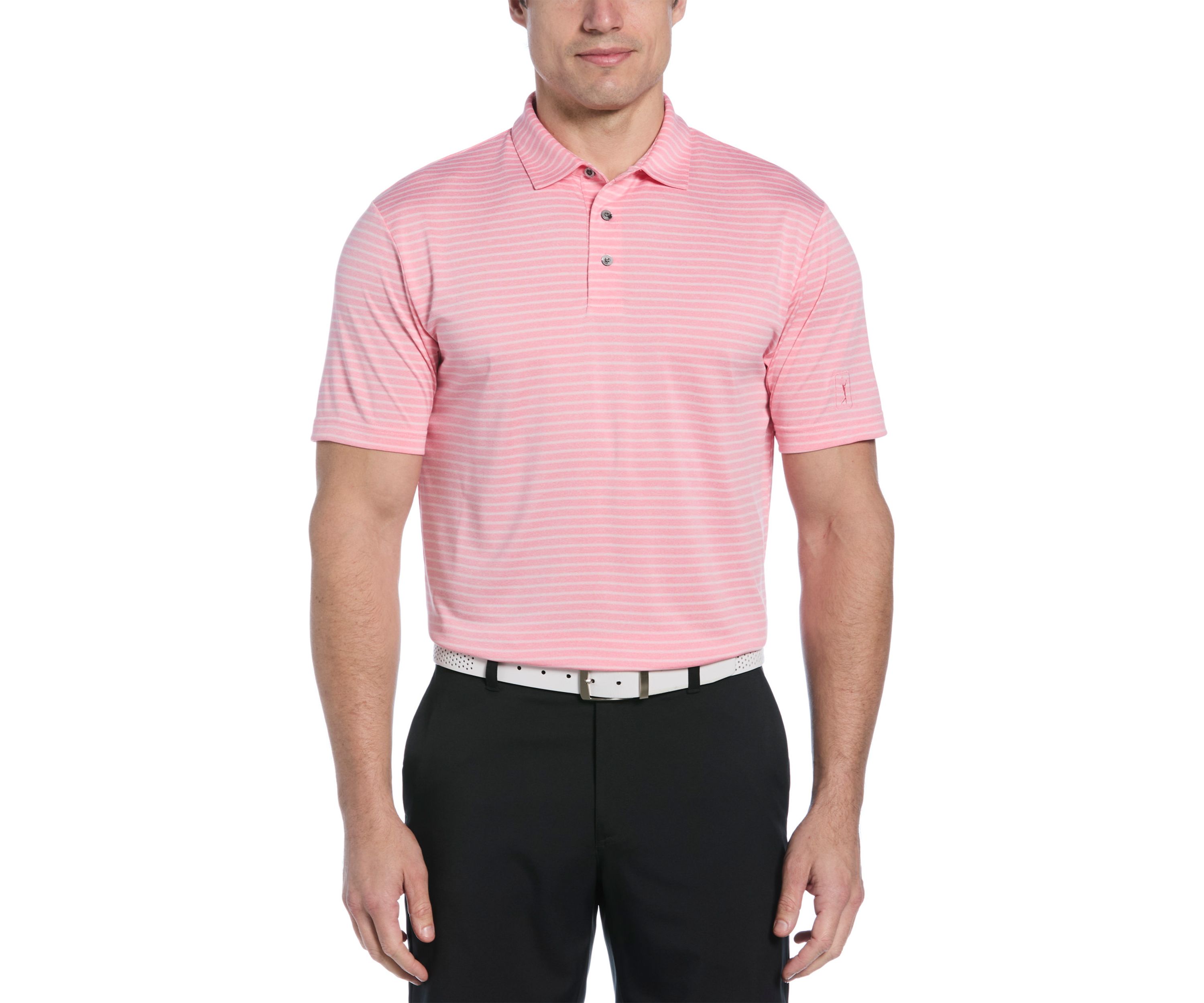 Mens Heather Feeder Stripe Polo Shirt 