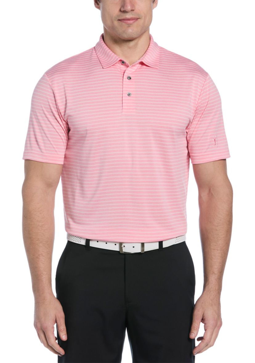 Mens Heather Feeder Stripe Polo Shirt 