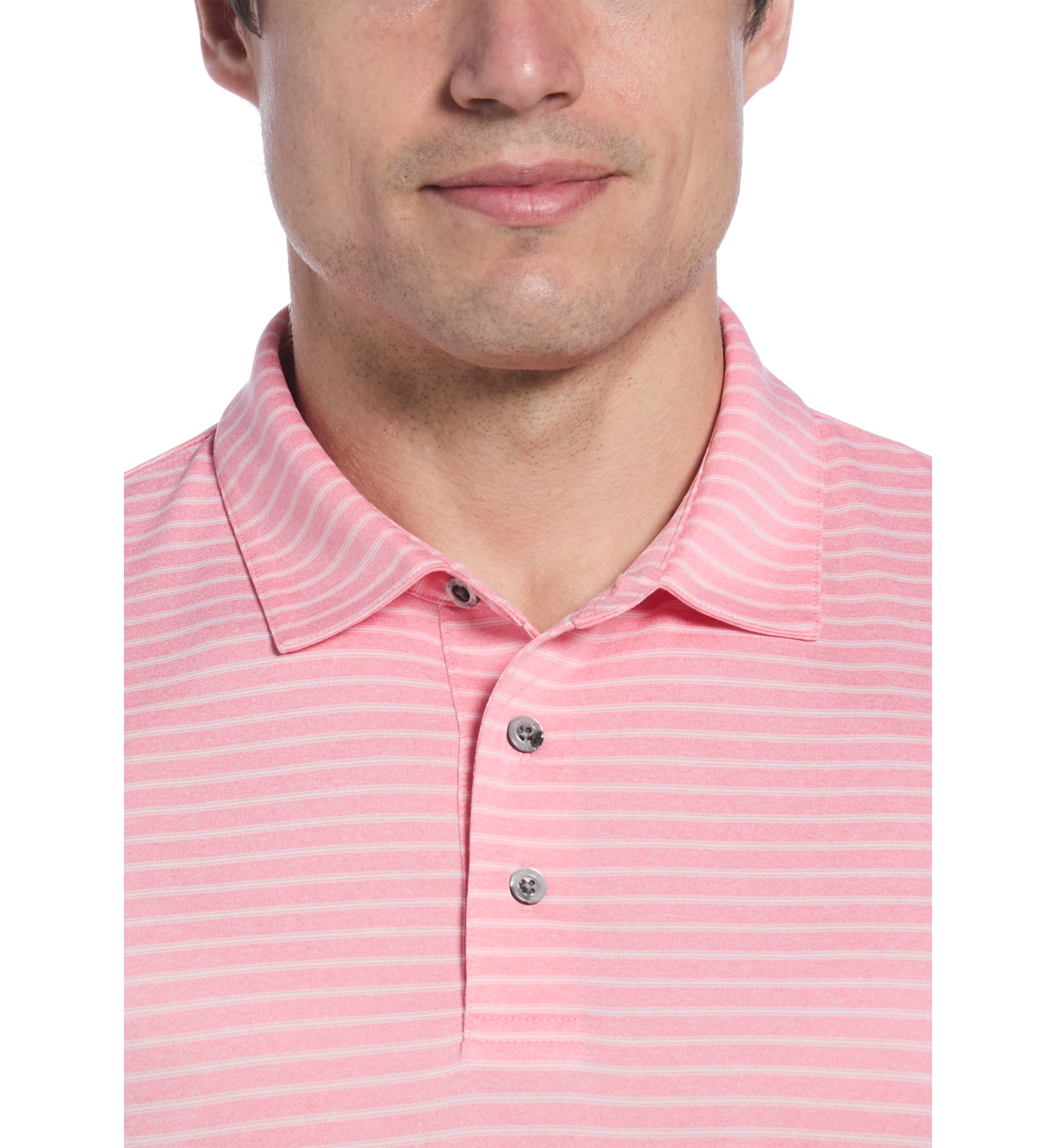 Mens Heather Feeder Stripe Polo Shirt 