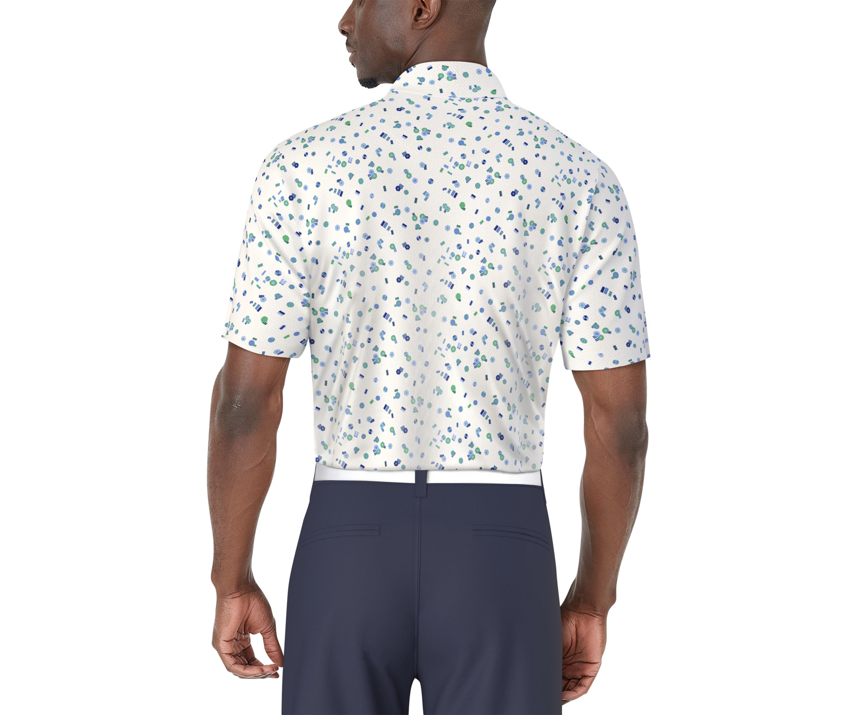 Mens Geo Printed Polo Shirt