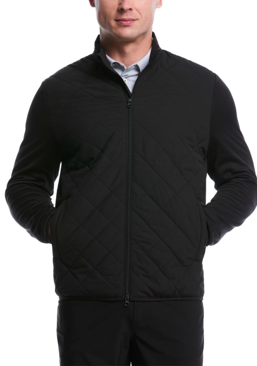 Mens Full Zip Fiber-Fill Long Sleeve Golf Jacket