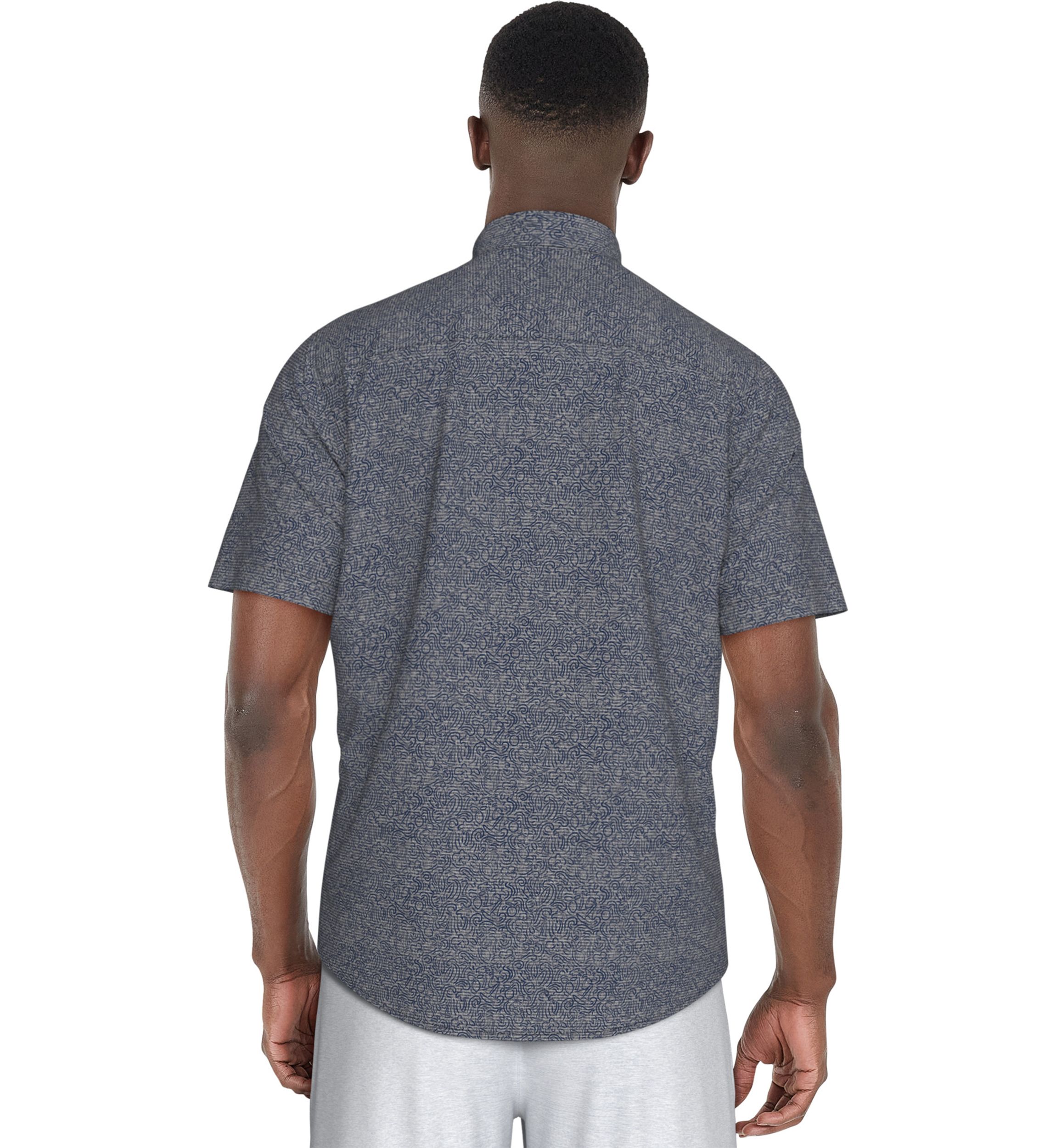 Mens Fruit Print Woven Short Sleeve Button Down Golf Shirt