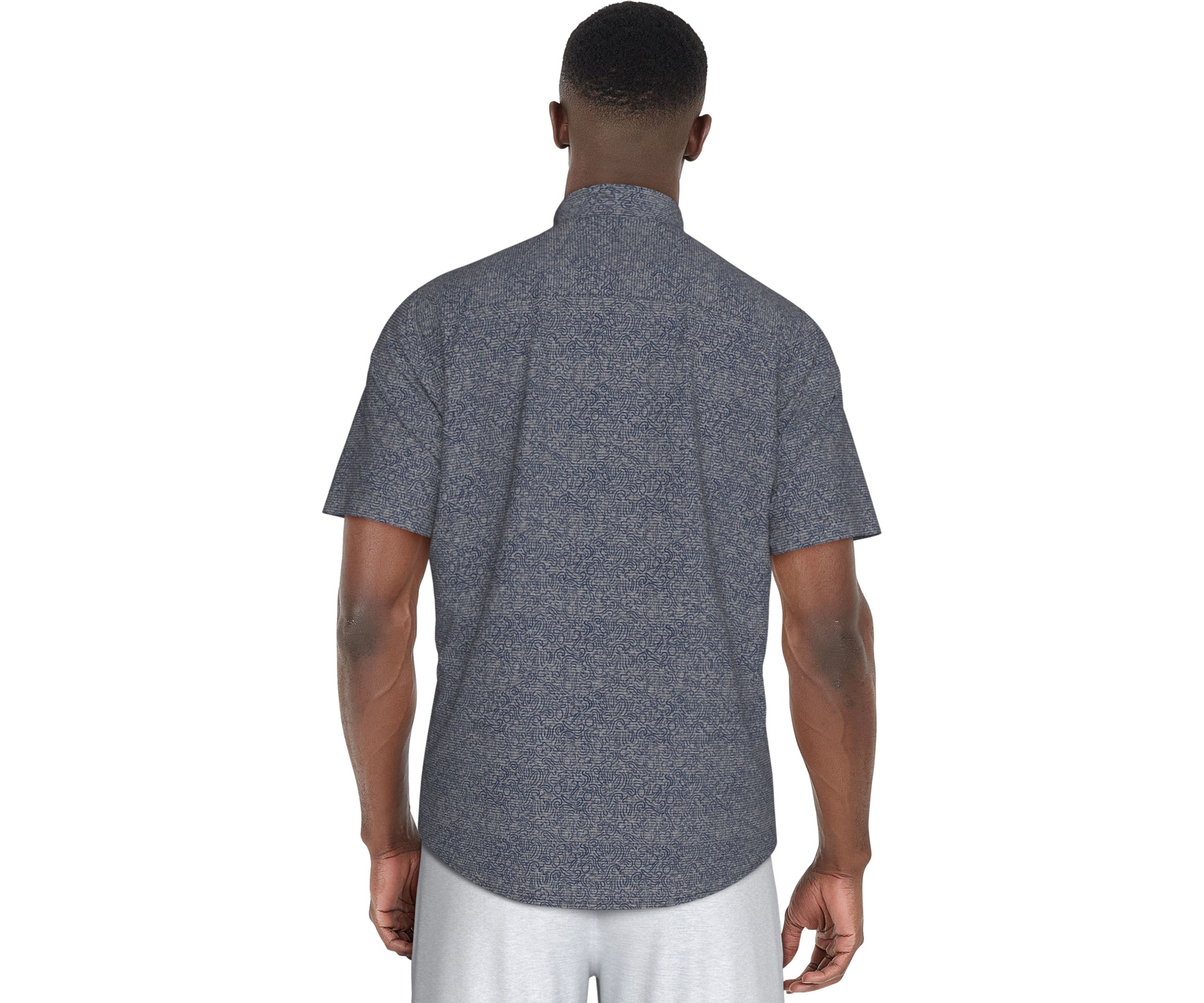 Mens Fruit Print Woven Short Sleeve Button Down Golf Shirt