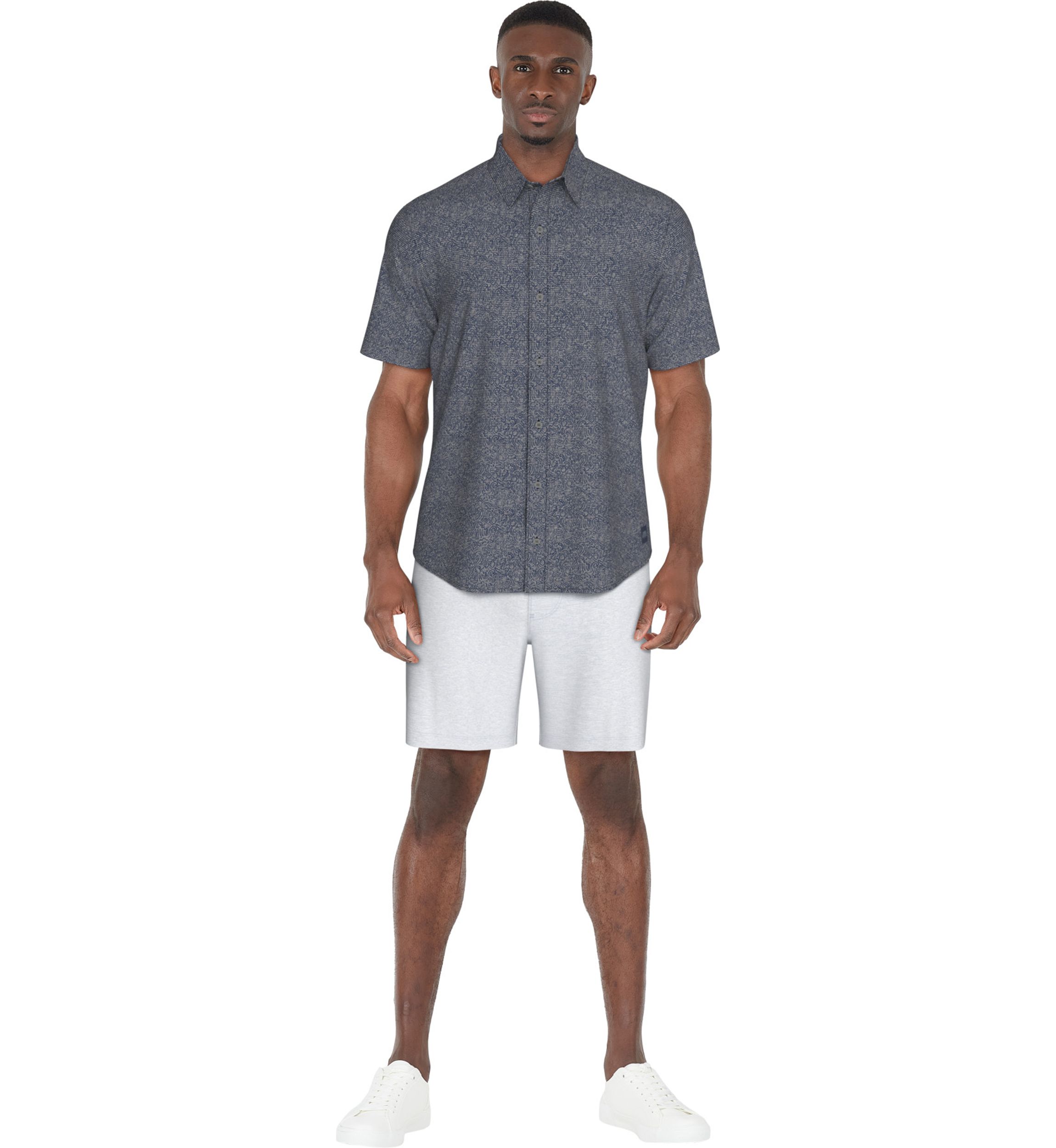 Mens Fruit Print Woven Short Sleeve Button Down Golf Shirt