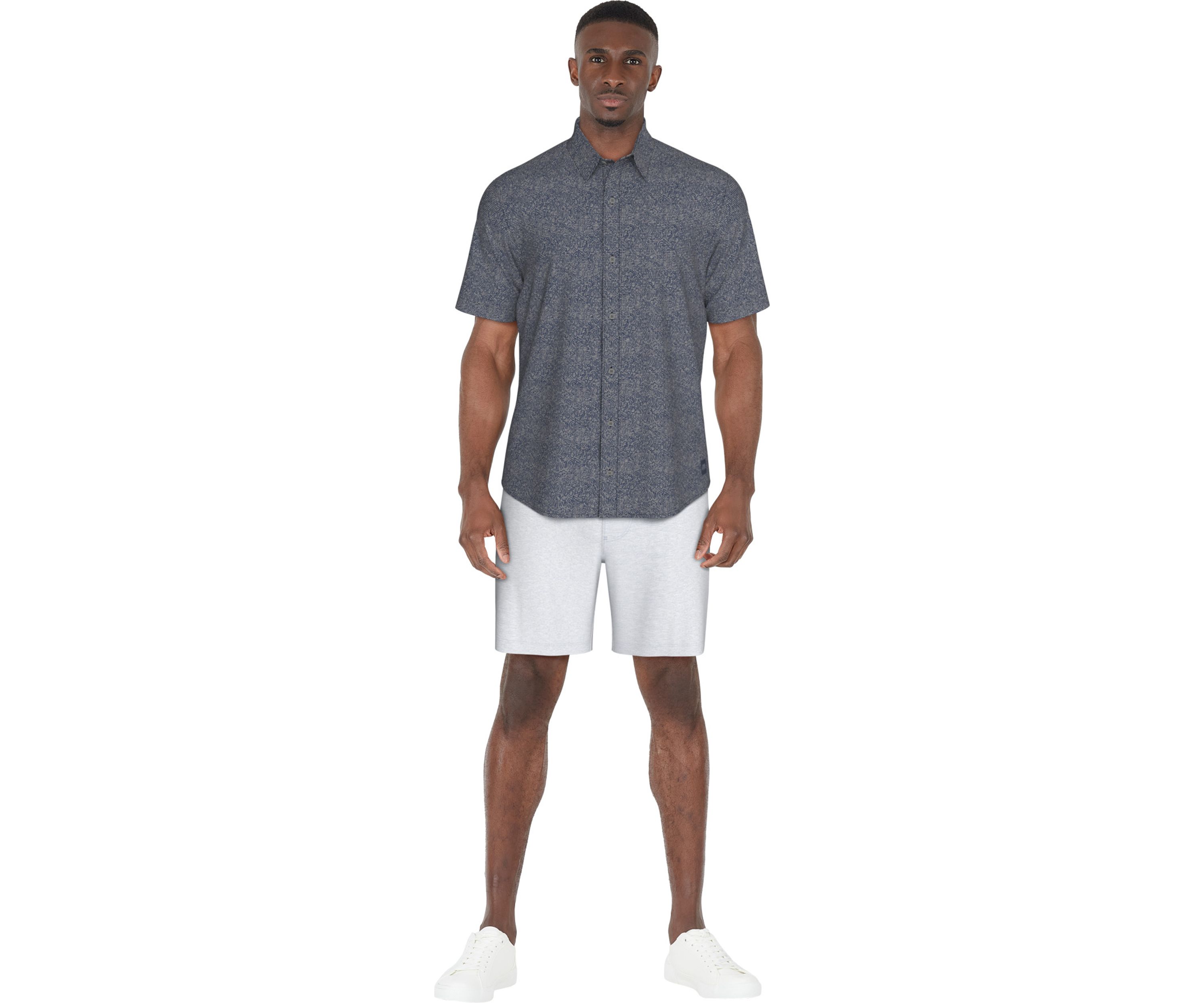Mens Fruit Print Woven Short Sleeve Button Down Golf Shirt