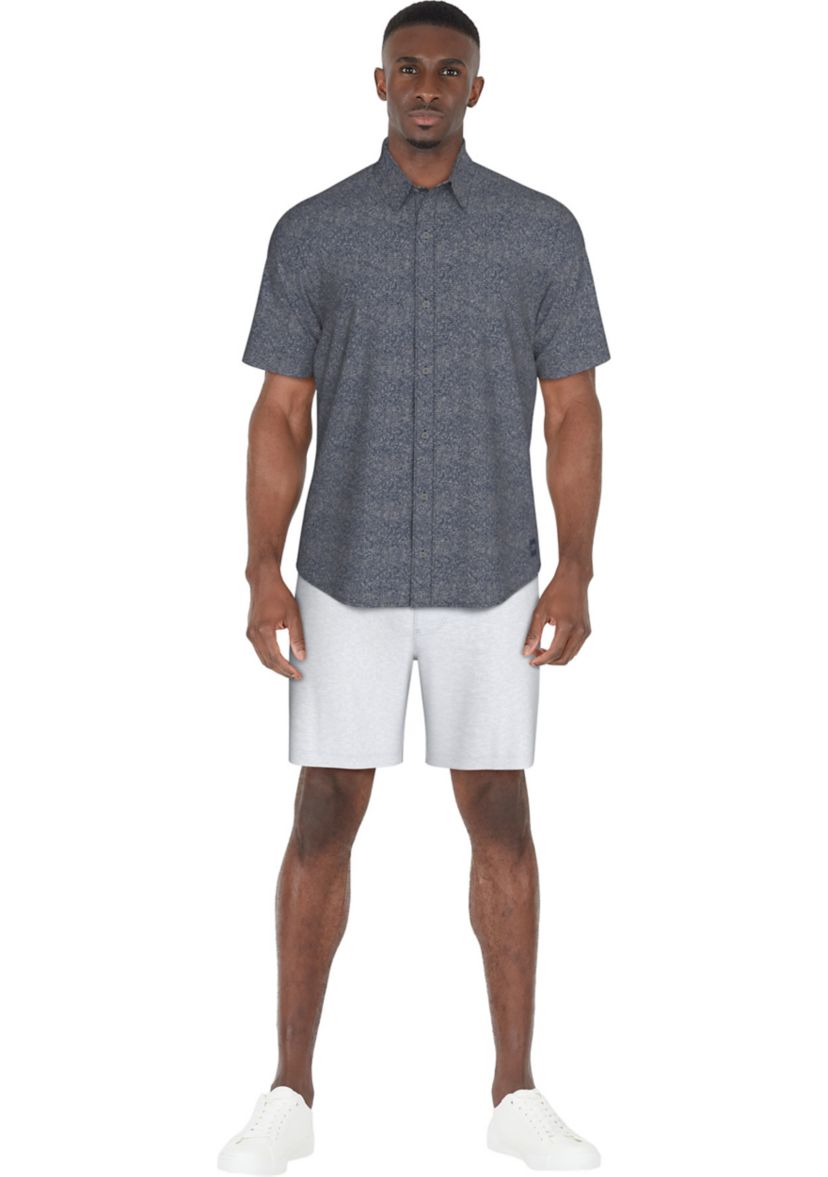 Mens Fruit Print Woven Short Sleeve Button Down Golf Shirt