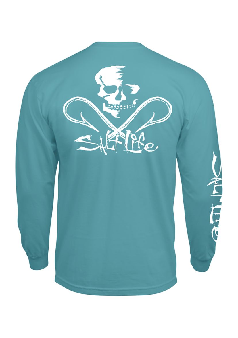 Mens Tall Skull & Hooks Long Sleeve Graphic T-Shirt 
