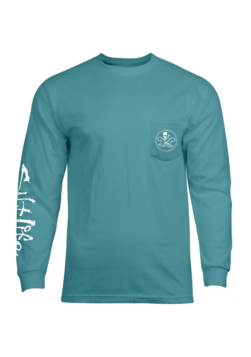 Mens Tall Skull & Hooks Long Sleeve Graphic T-Shirt 