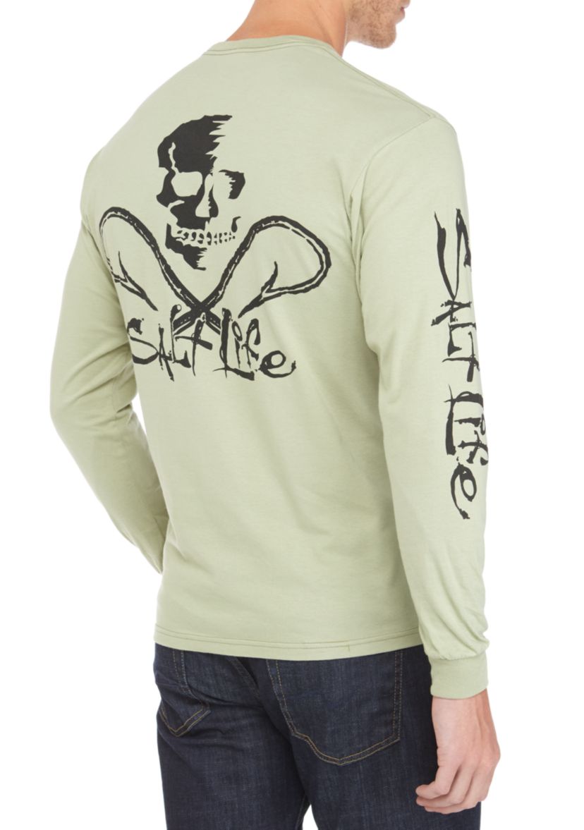 Skull and Hooks Long Sleeve Graphic T-Shirt 