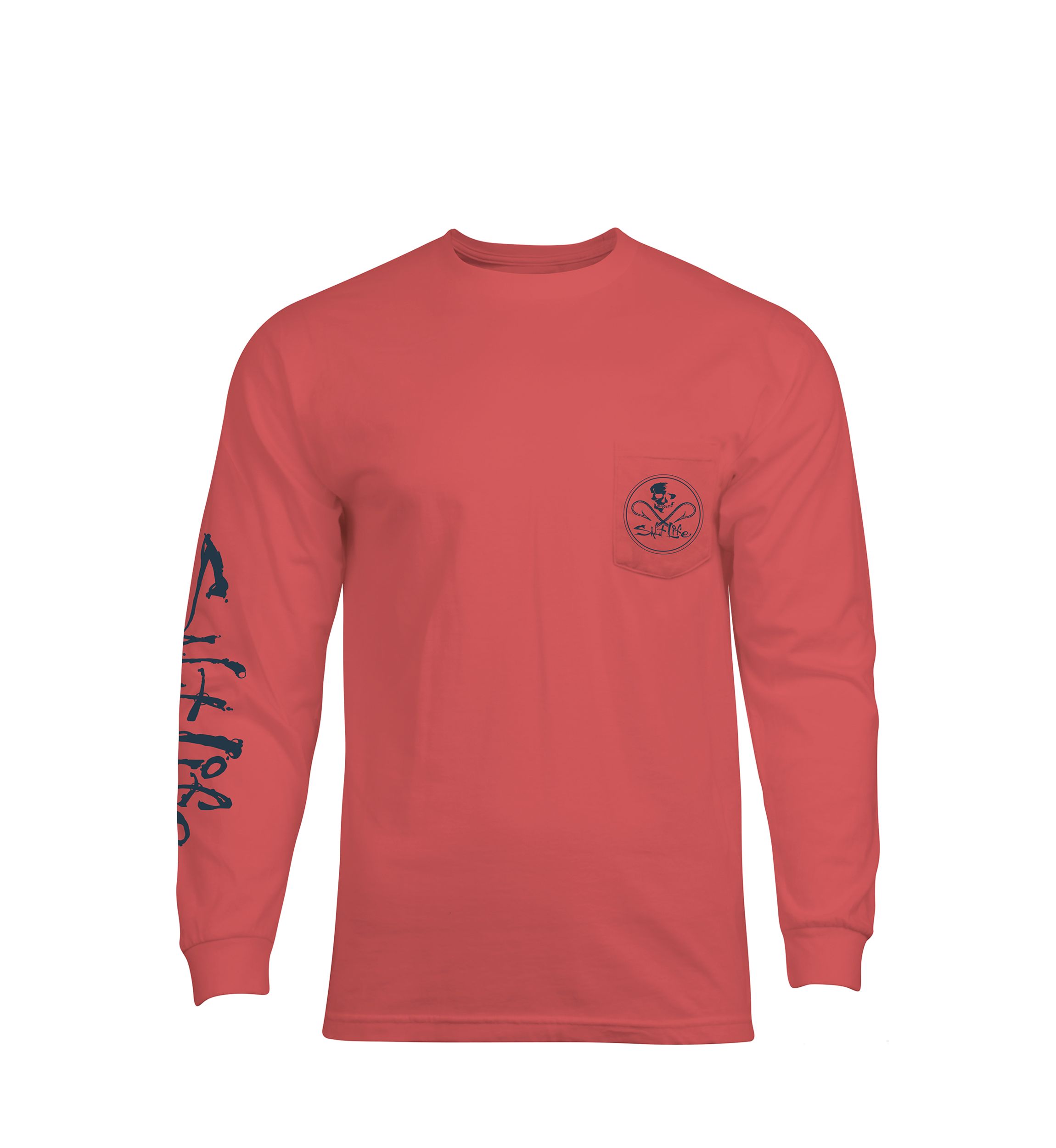 Tee-shirt Manches Longues Salt Life – Ligne Crochet Plombé – Coton Noir – Taille XLT