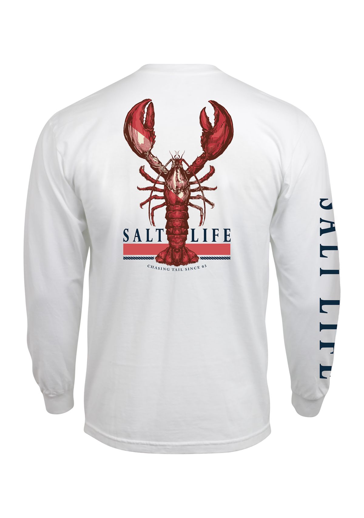 Long Sleeve Lobster Graphic Pocket T-Shirt 