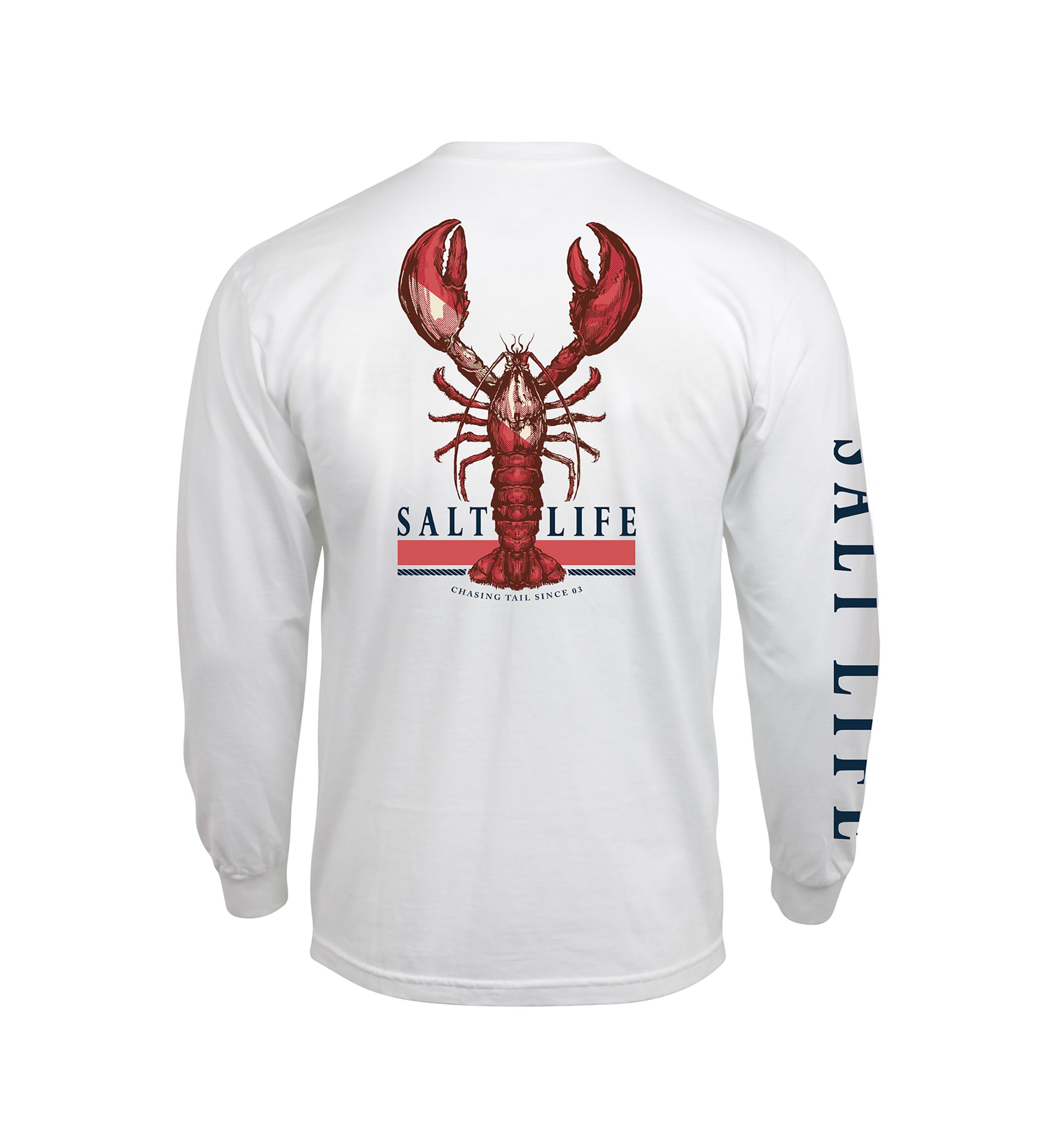 Long Sleeve Lobster Graphic Pocket T-Shirt 