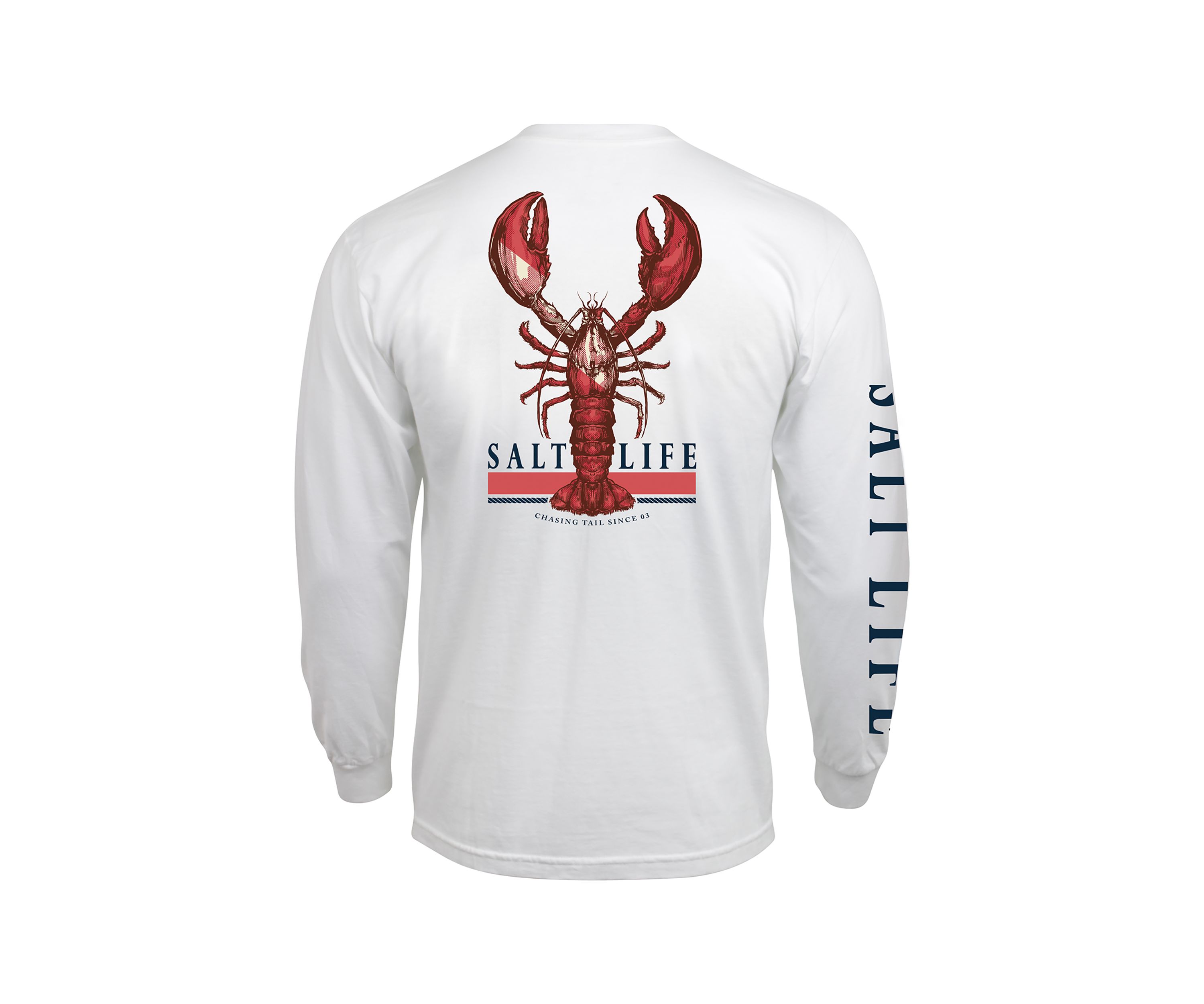 Long Sleeve Lobster Graphic Pocket T-Shirt 