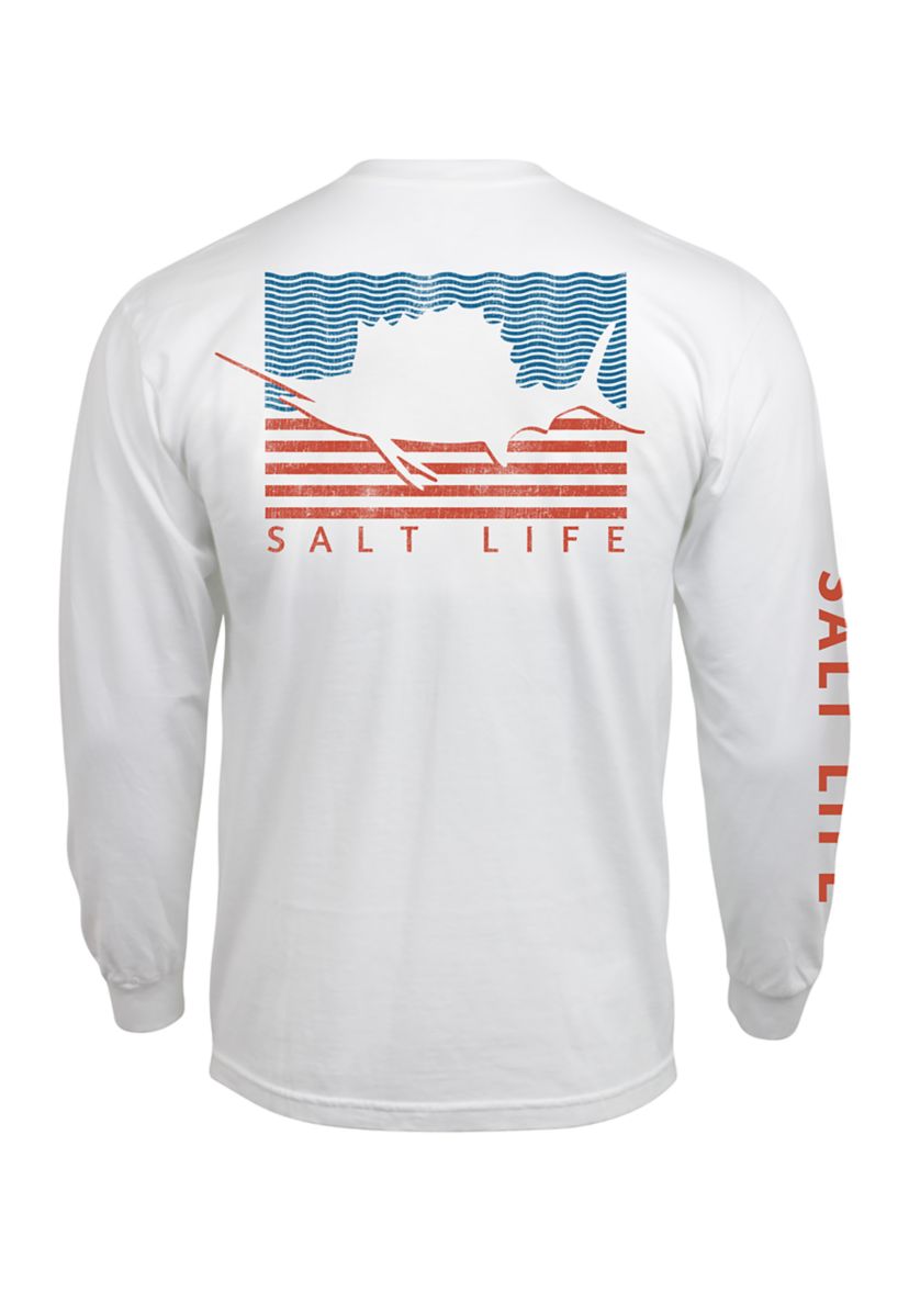 Big & Tall Sailin Flag Long Sleeve Graphic T-Shirt