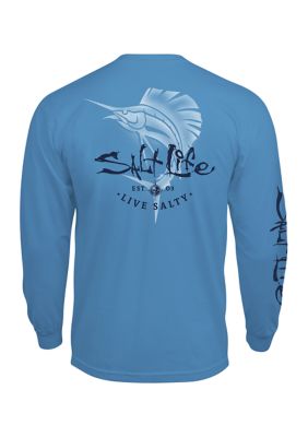 Salt Life Juniors Escape Swordfish Short Sleeve Tee - Blue - Large