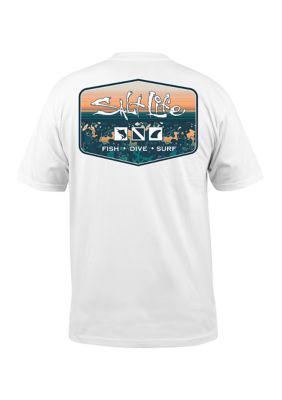 Salt Life Men's Liquid Depth Badge Graphic T-Shirt