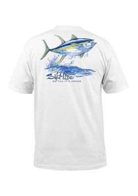 Salt Life Pirates Cove Rash Graphic Short-Sleeve UPF Performance Graphic Tee, Mens, XL, Salmon Heather