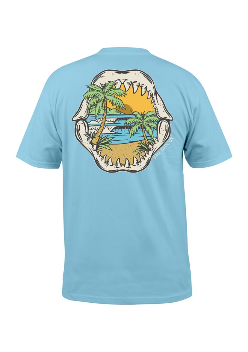 Mens Big Shark Bite Graphic T-Shirt