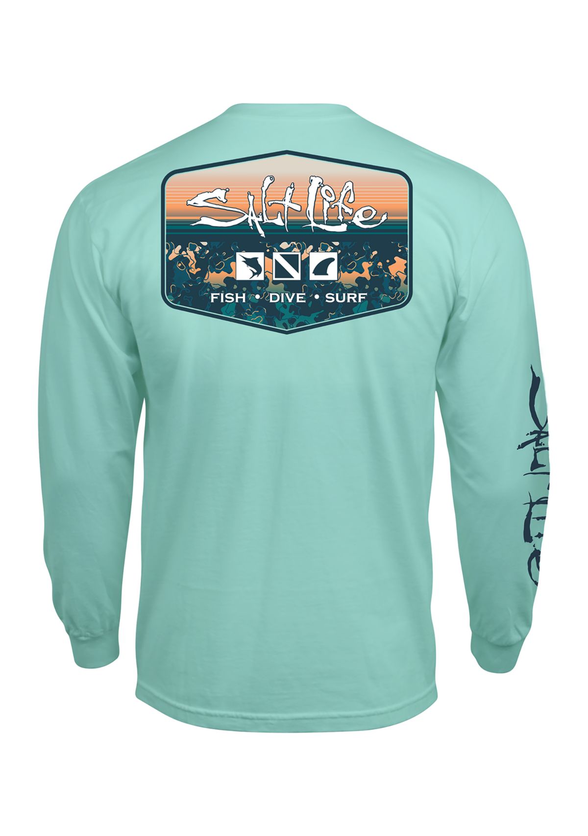 Liquid Depth Badge Long Sleeve Graphic T-Shirt