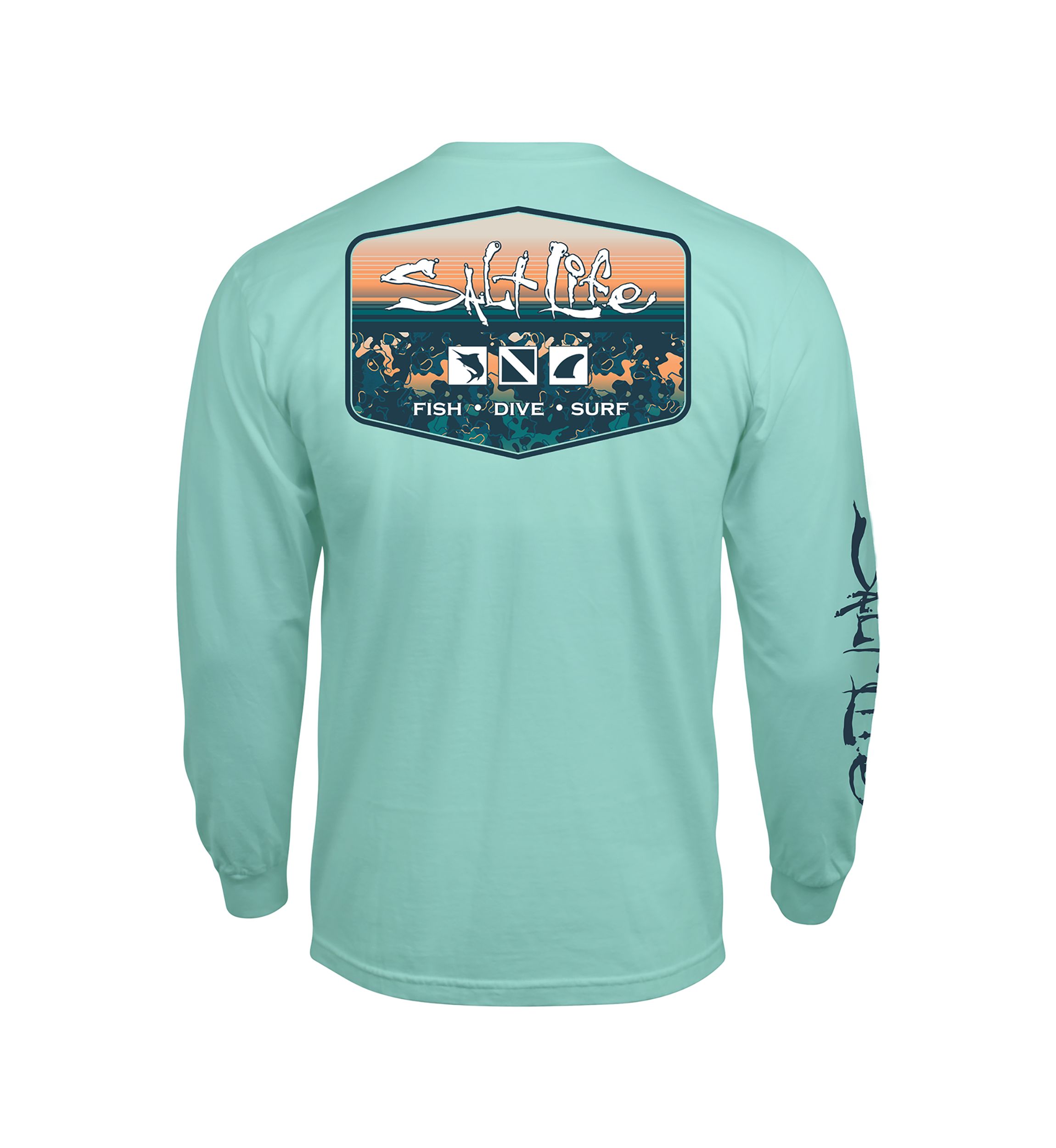 Liquid Depth Badge Long Sleeve Graphic T-Shirt