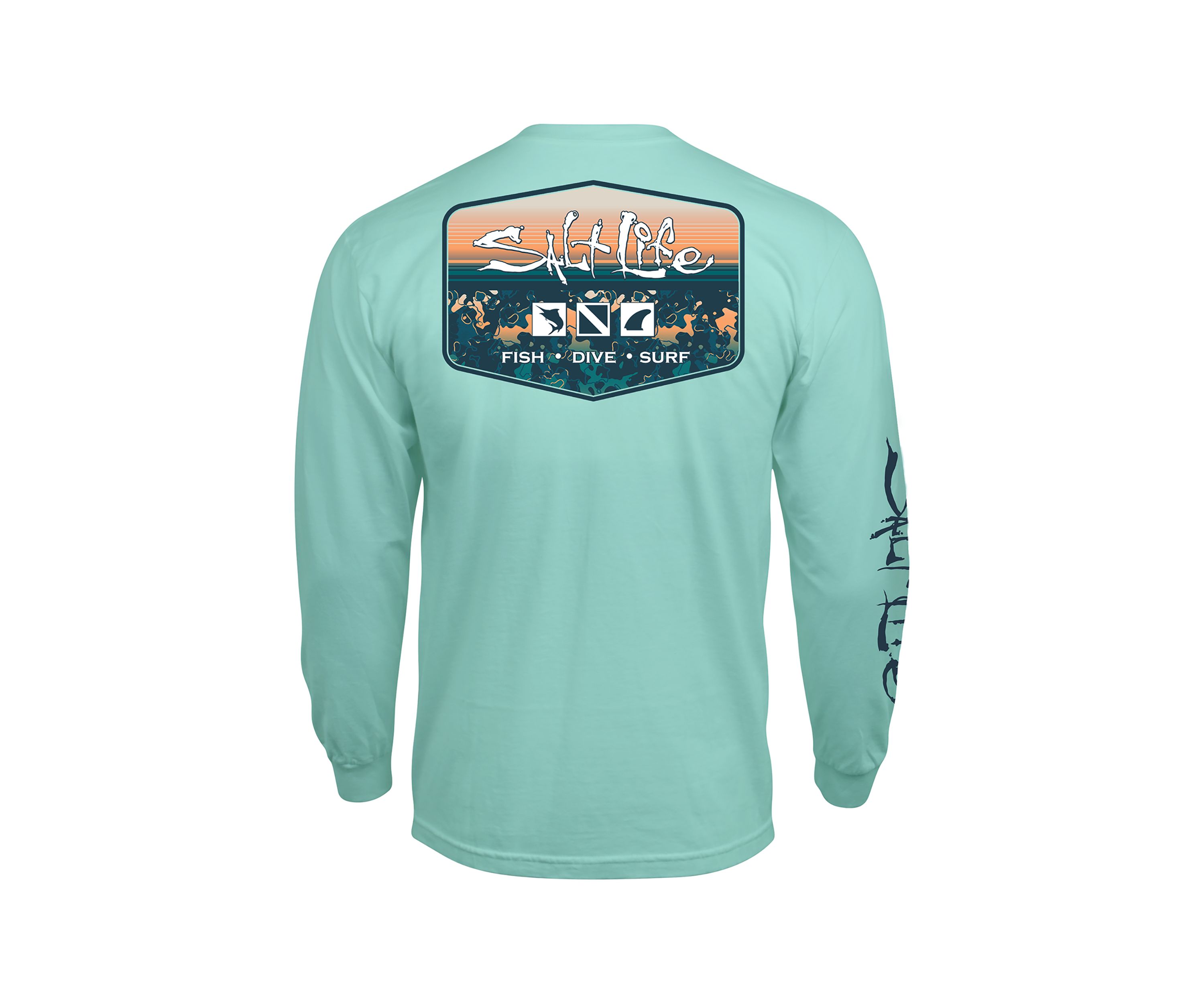 Liquid Depth Badge Long Sleeve Graphic T-Shirt