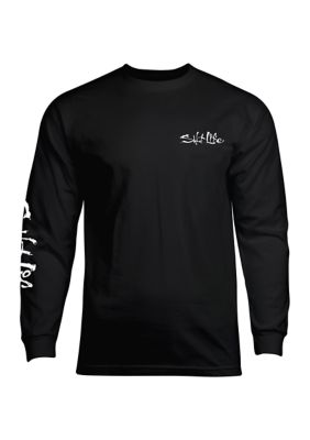 Salt Life Men's Long Sleeve Tuna Brigade Graphic T-Shirt, White, Large