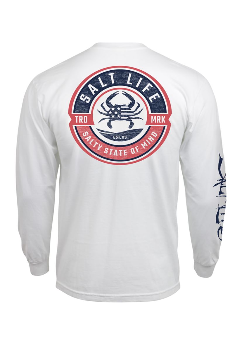Blue Crab Proud Long Sleeve Graphic T-Shirt 