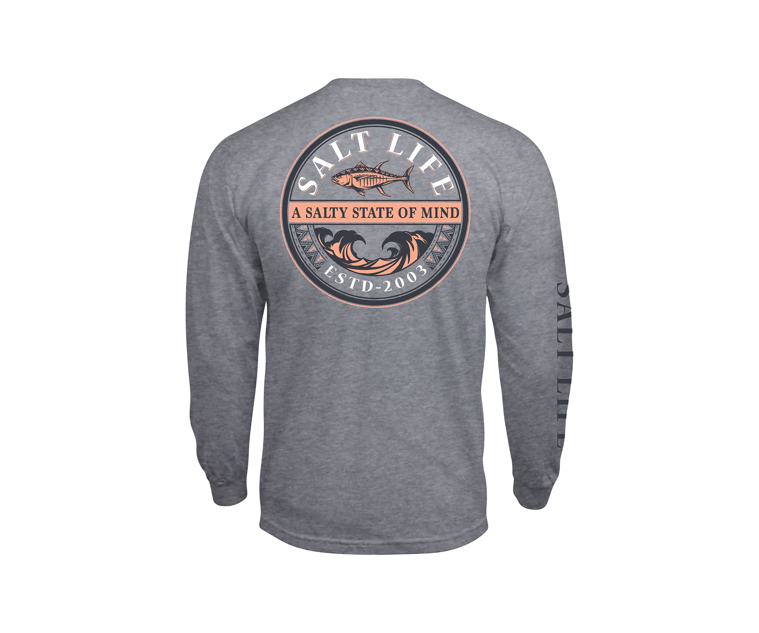 Mens Big Tribal Tuna Long Sleeve Graphic T-Shirt
