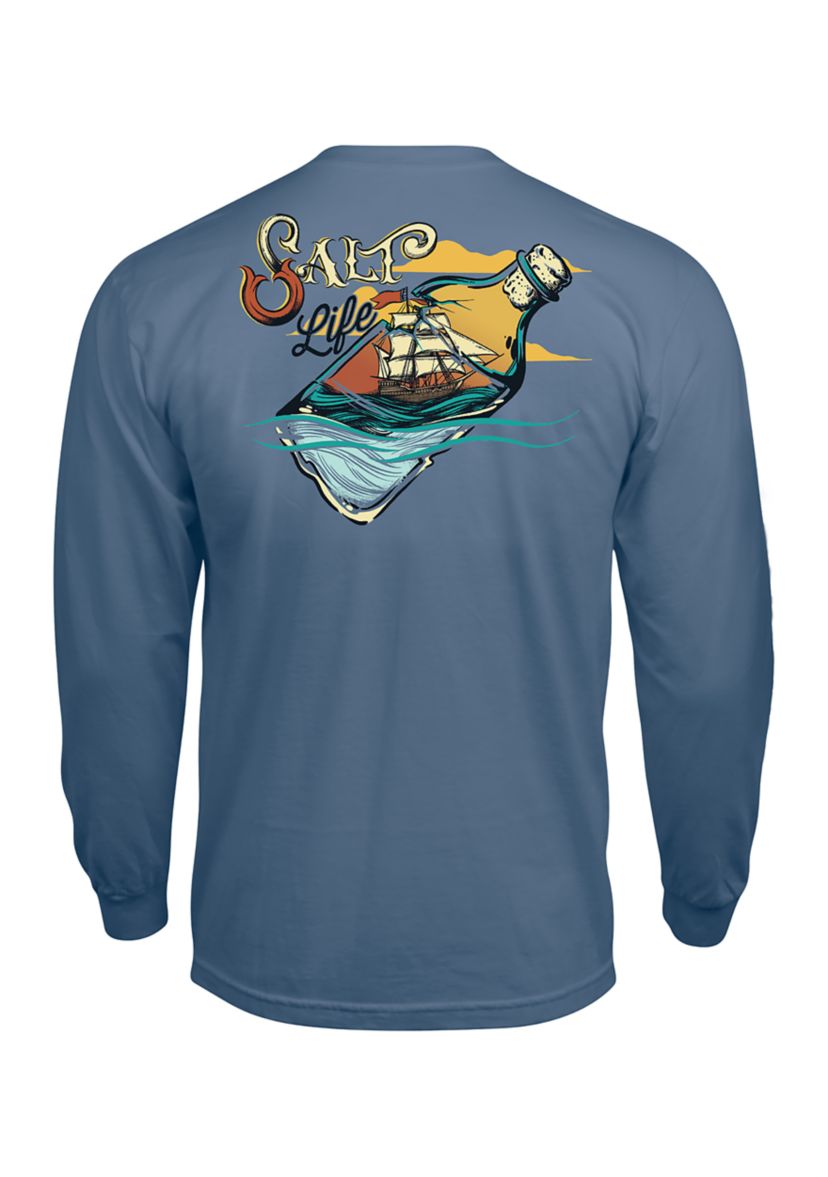 Ship in a Bottle Long Sleeve Graphic T-Shirt
