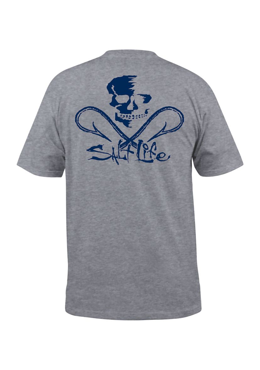 Mens Big Skull and Hooks Graphic T-Shirt