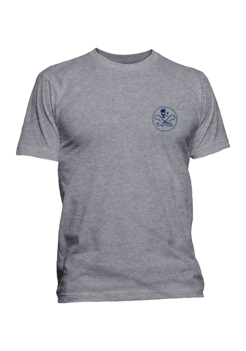 Mens Big Skull and Hooks Graphic T-Shirt