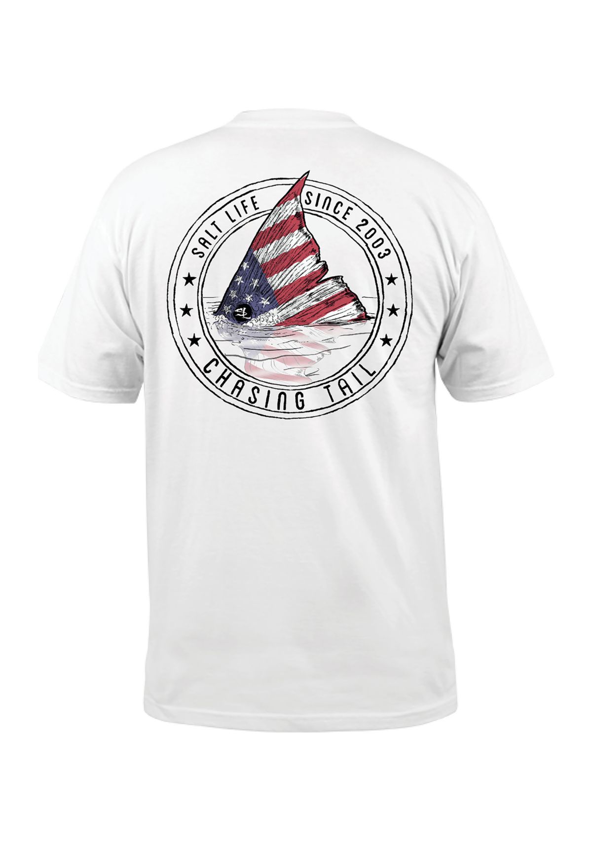 Short Sleeve Redfish Stars and Stripes Graphic T-Shirt