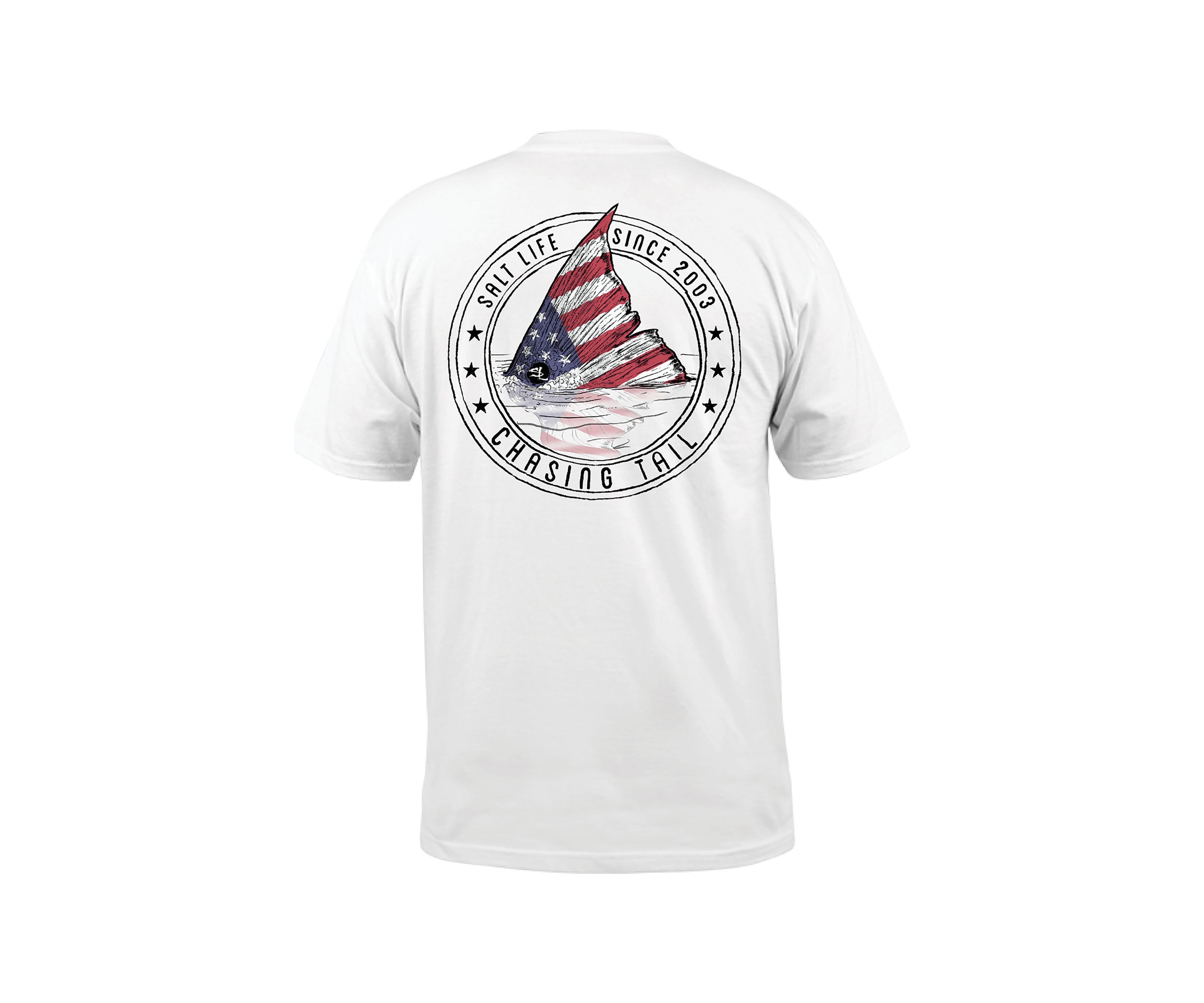 Short Sleeve Redfish Stars and Stripes Graphic T-Shirt