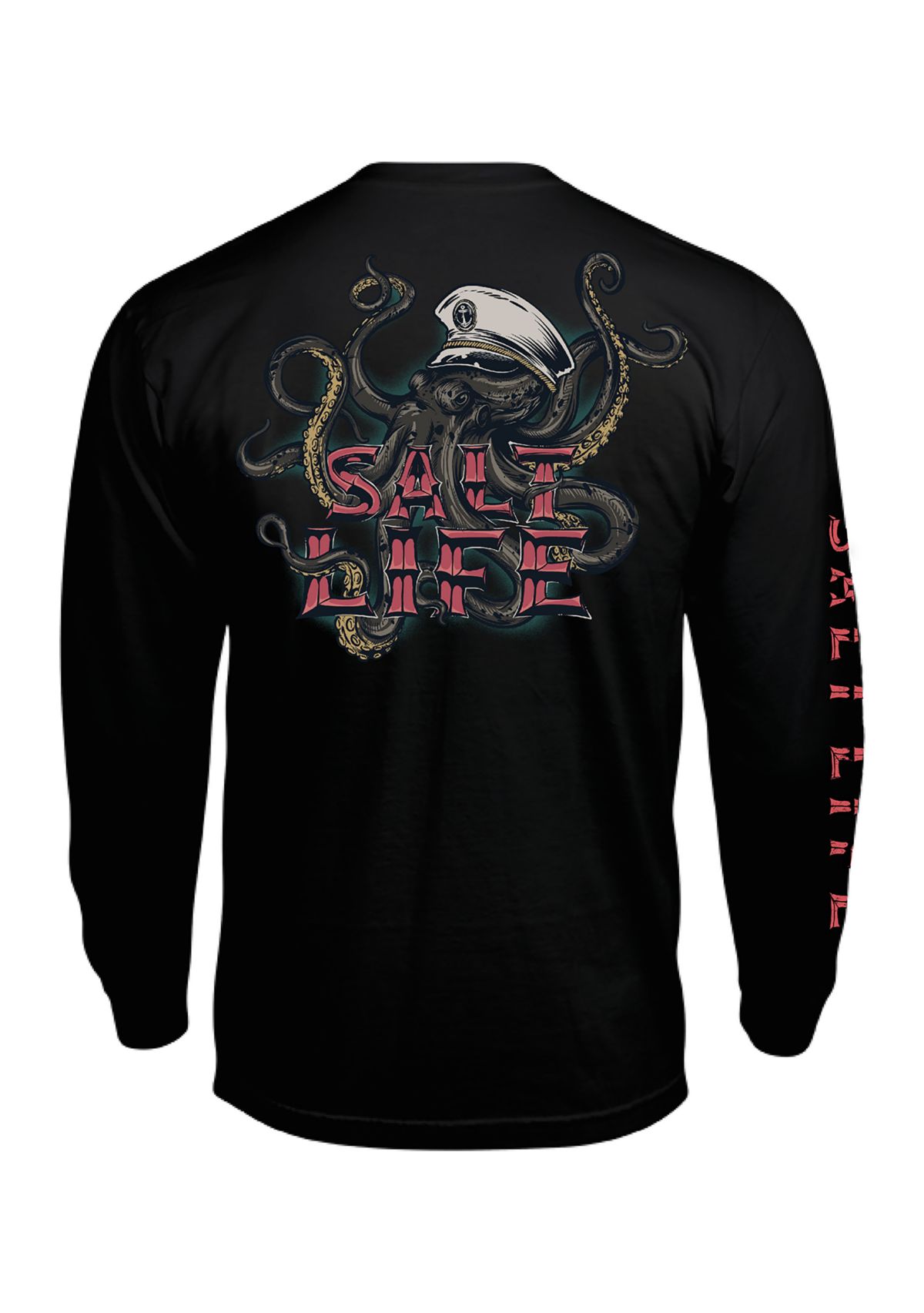 Long Sleeve Underwater Alien Graphic T-Shirt 