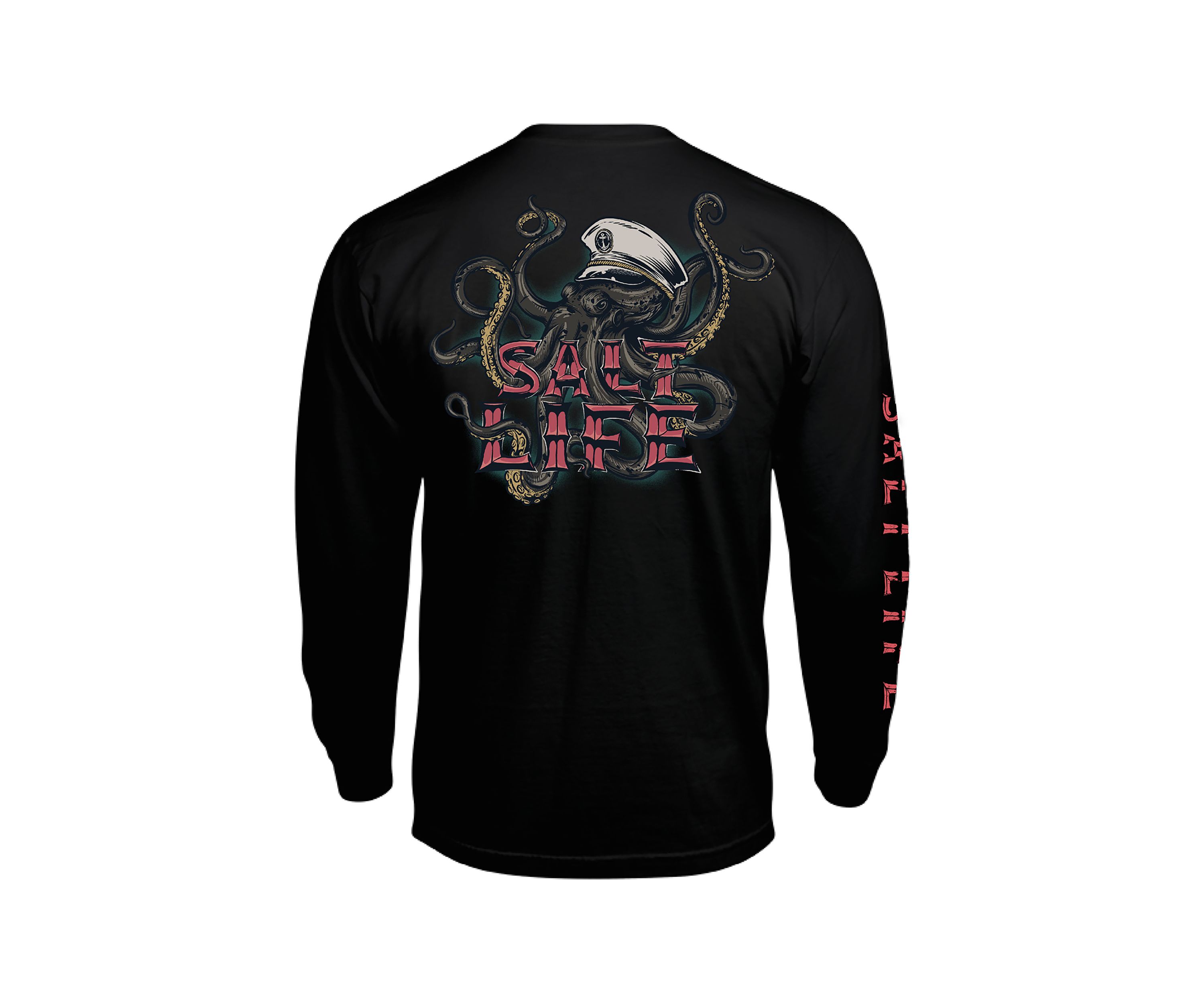 Long Sleeve Underwater Alien Graphic T-Shirt 