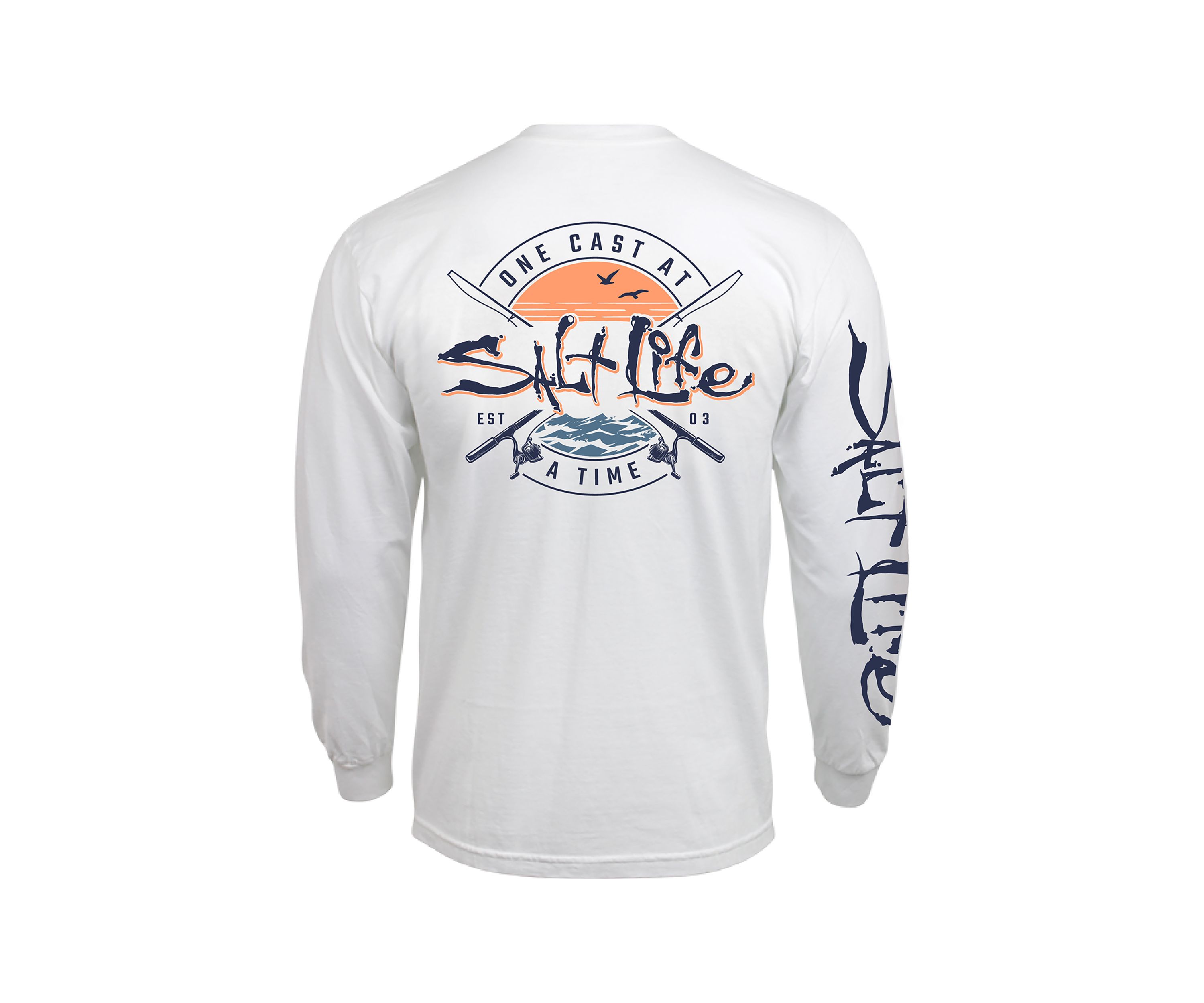 One Cast at a Time Long Sleeve Graphic T-Shirt