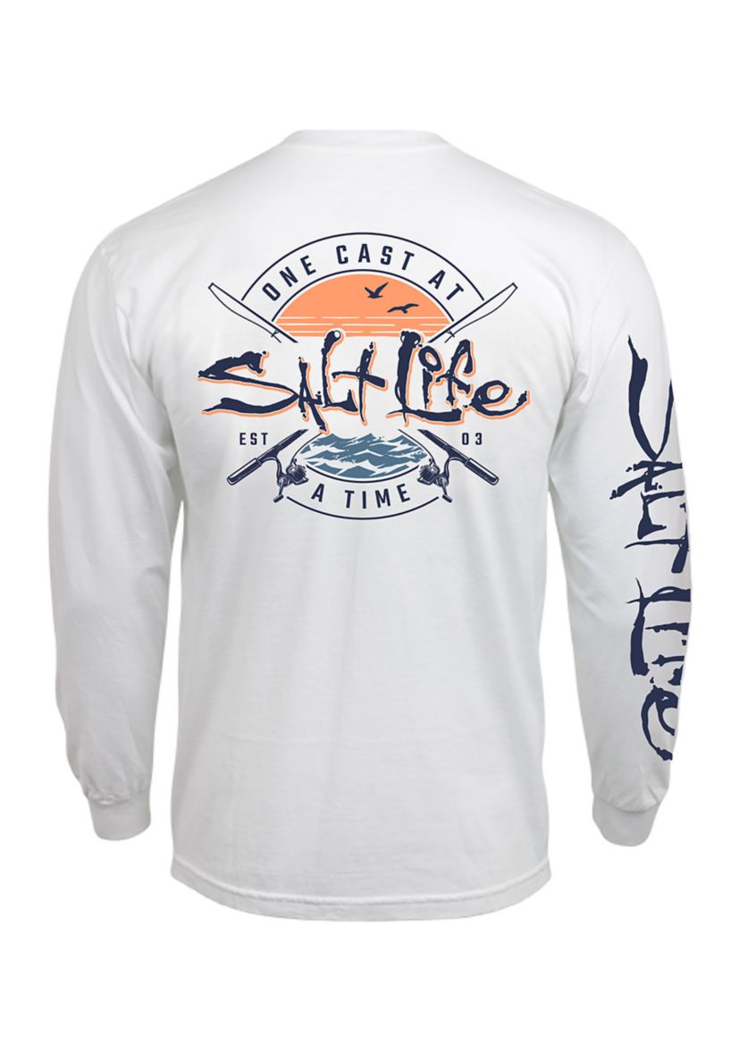 One Cast at a Time Long Sleeve Graphic T-Shirt