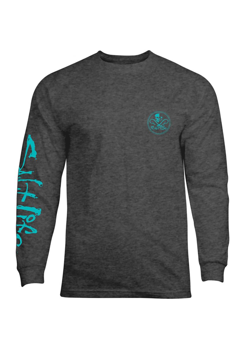Skull and Hooks Long Sleeve Graphic T-Shirt