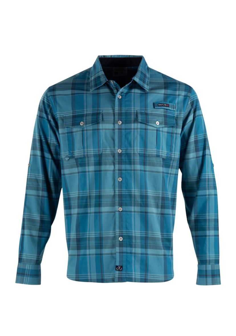 Long Sleeve Starboard Woven Stretch Performance Button Down Shirt