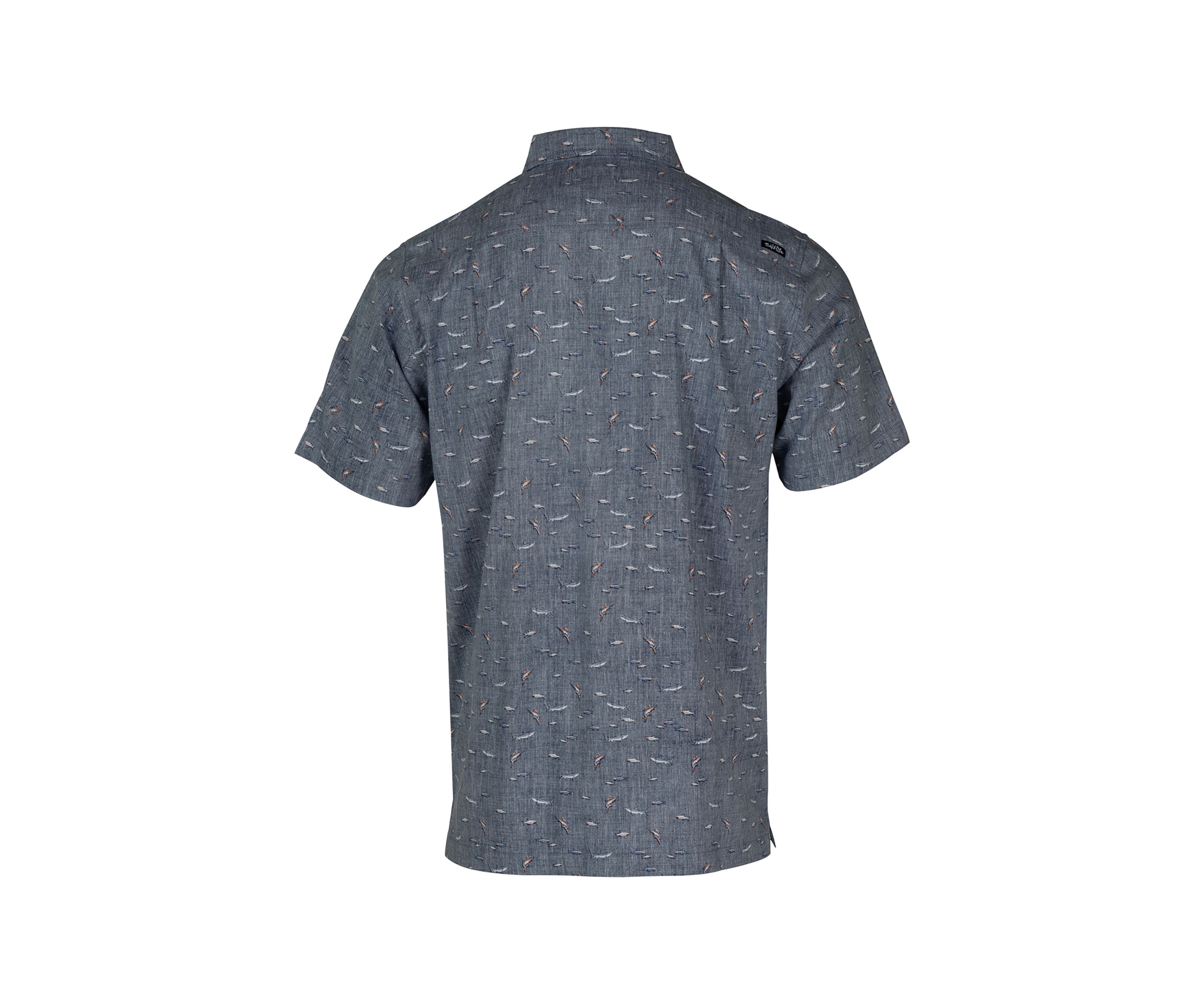 Shark Bait Embroidered Woven Printed Button Down Shirt