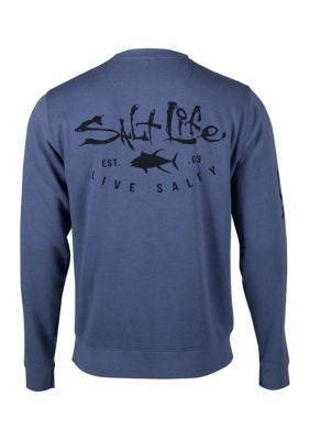 Salt Life Pirates Cove Rash Graphic Short-Sleeve UPF Performance Graphic Tee, Mens, XL, Salmon Heather