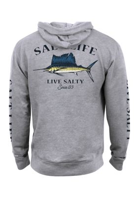 Salt Life Boys 8-20 Captain Fishy Long Sleeve - Youth, Grey, Large