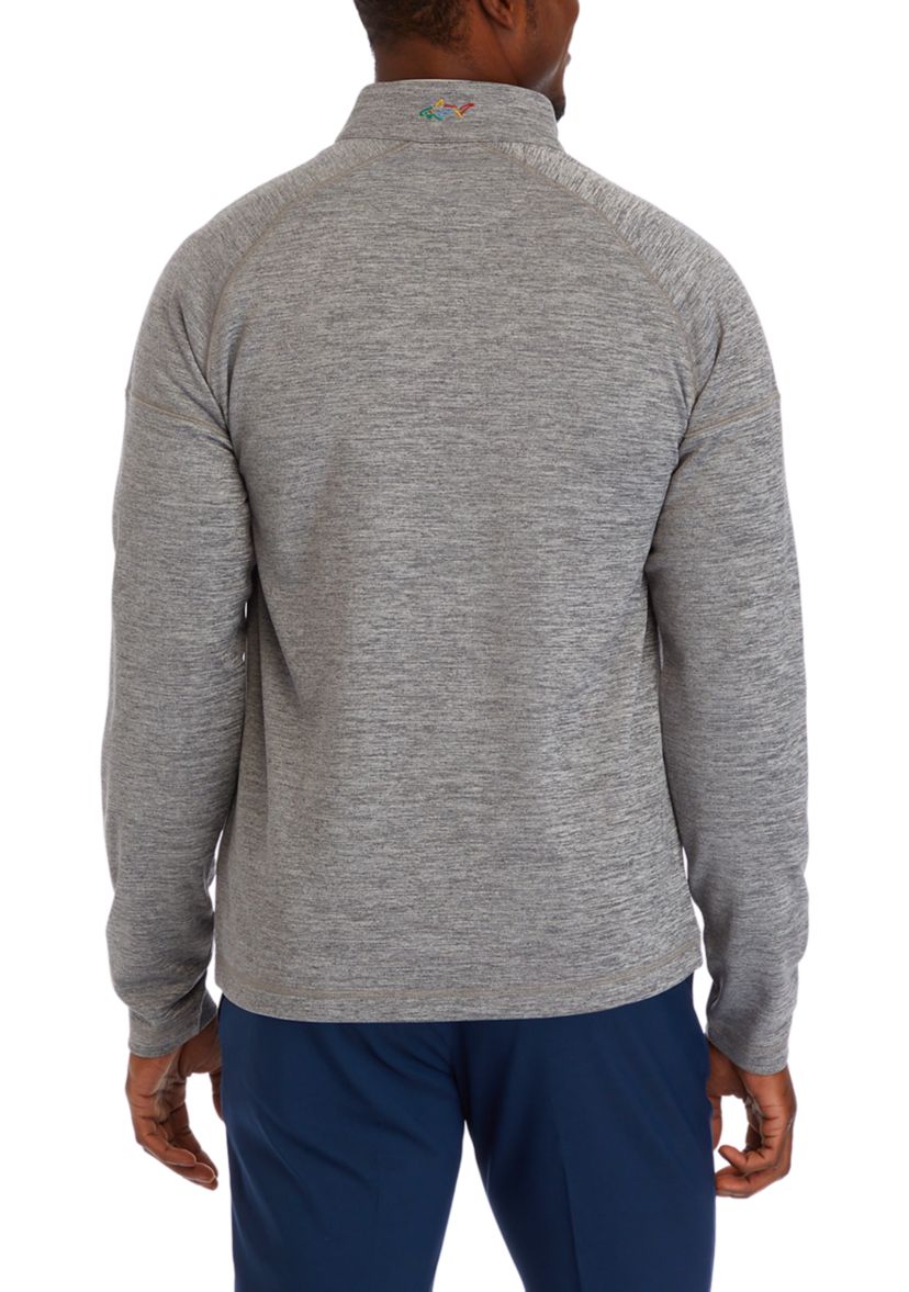 Mens Space Dye Microfleece 1/4 Zip Sweater