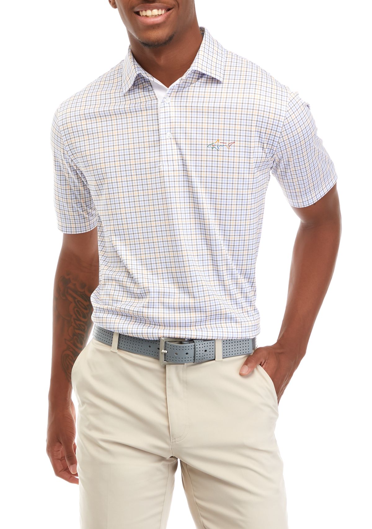 Mens Checkmate Print Polo Shirt