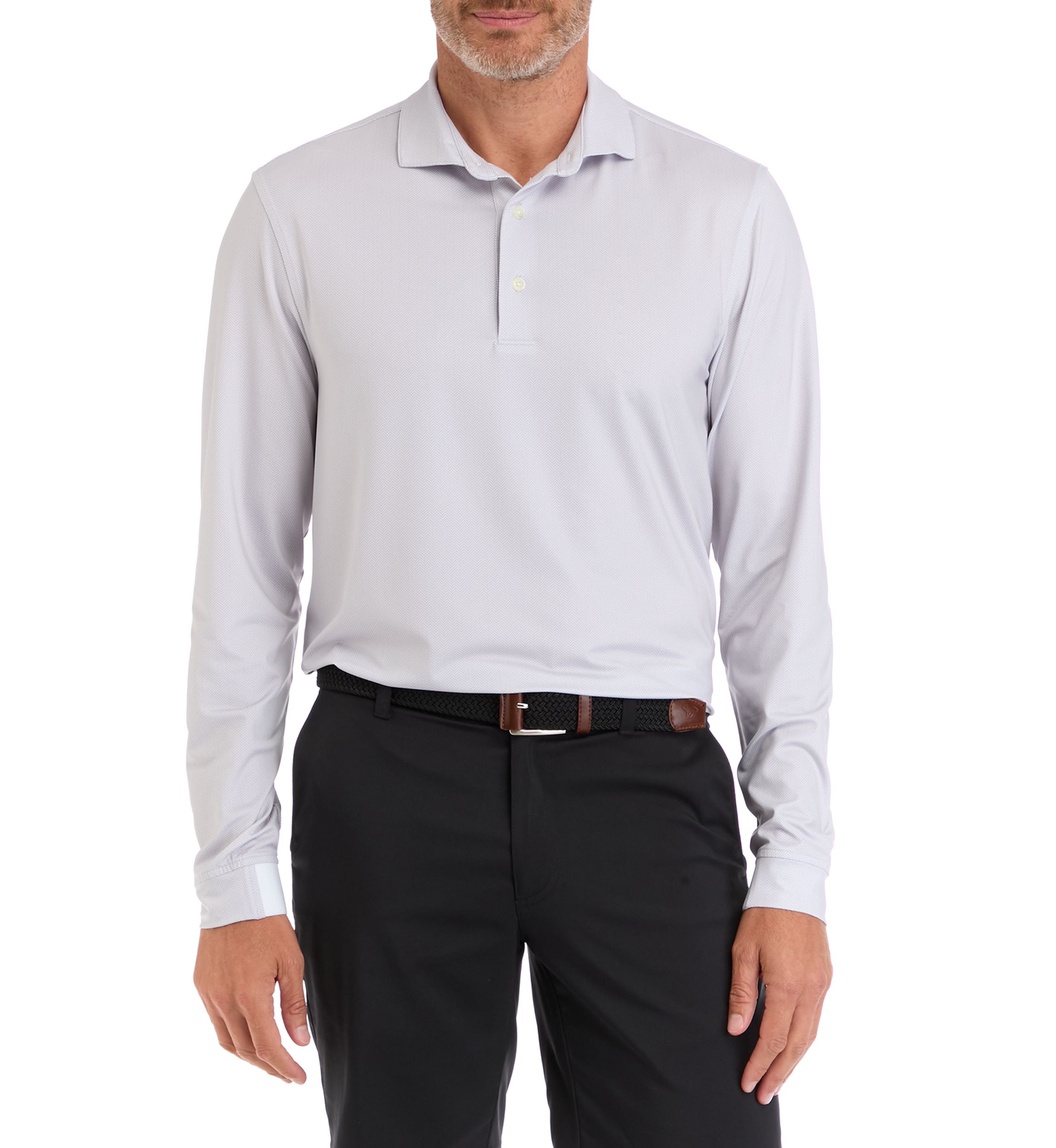 Mens Long Sleeve Herringbone Shirt